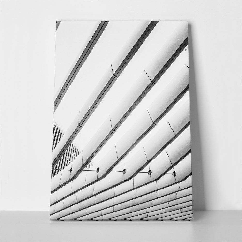 Πίνακας σε Καμβά BLACK AND WHITE ARCHITECTURAL BEAMS
