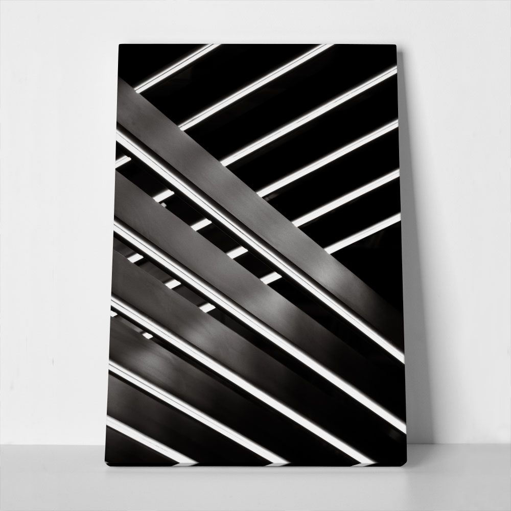 Πίνακας σε Καμβά BLACK AND WHITE ARCHITECTURAL CEILING LIGHTS