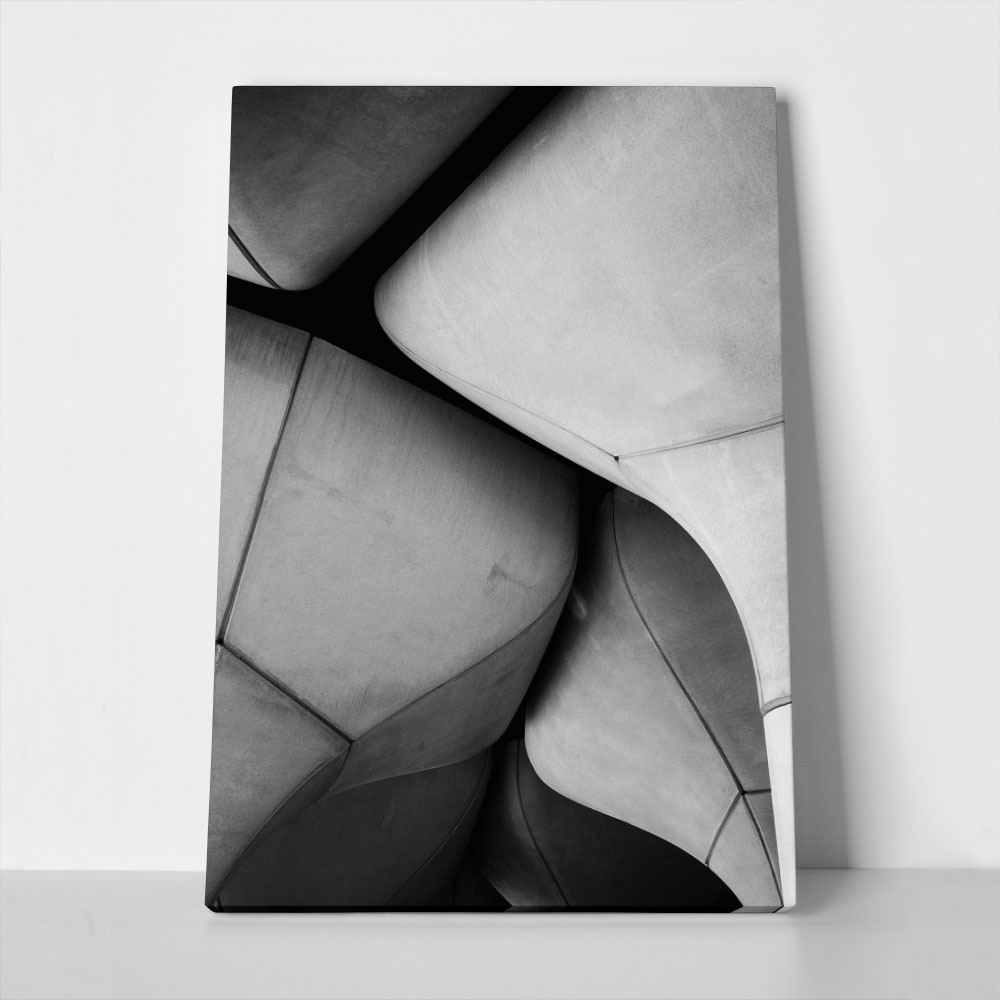 Πίνακας σε Καμβά BLACK AND WHITE ARCHITECTURAL CONCRETE TULIP