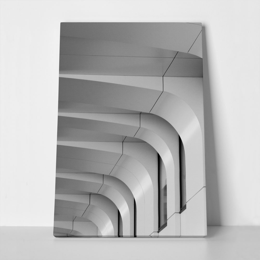 Πίνακας σε Καμβά BLACK AND WHITE ARCHITECTURAL CURVED CEILING ELEMENTS