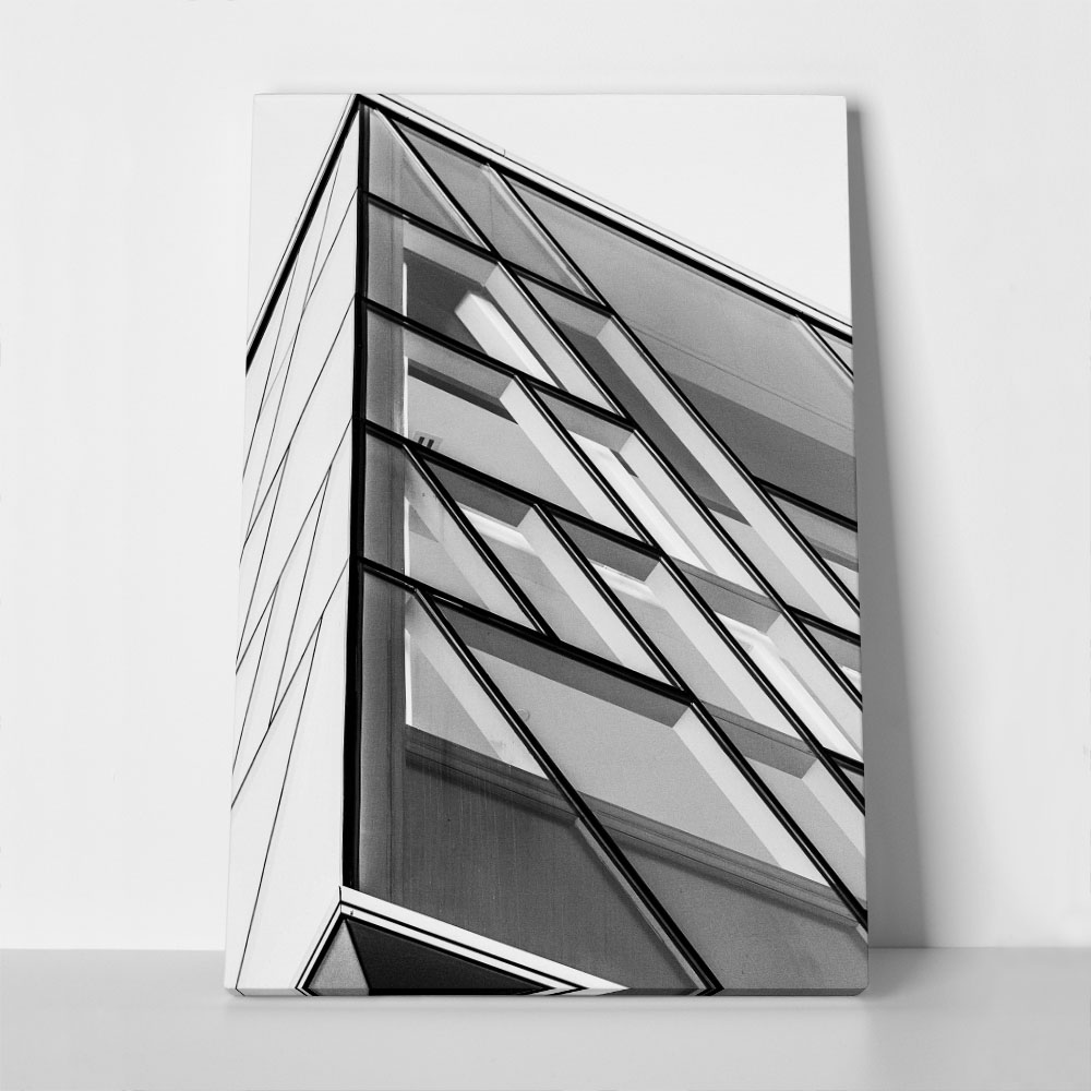 Πίνακας σε Καμβά BLACK AND WHITE ARCHITECTURAL GEOMETRIC FRAMES