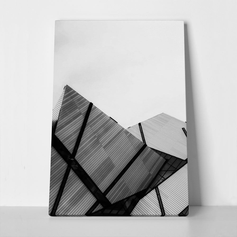 Πίνακας σε Καμβά BLACK AND WHITE ARCHITECTURAL GEOMETRIC MUSEUM