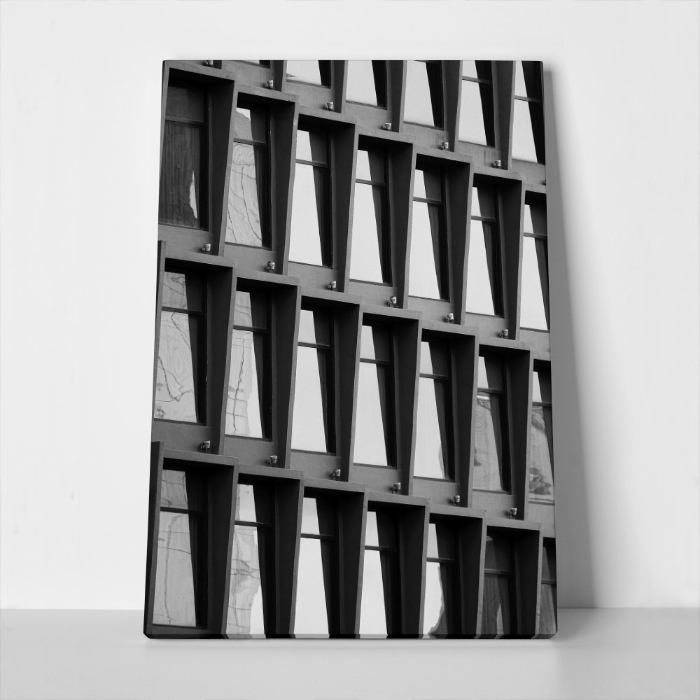 Πίνακας σε Καμβά BLACK AND WHITE ARCHITECTURAL GEOMETRIC SUNSHADES