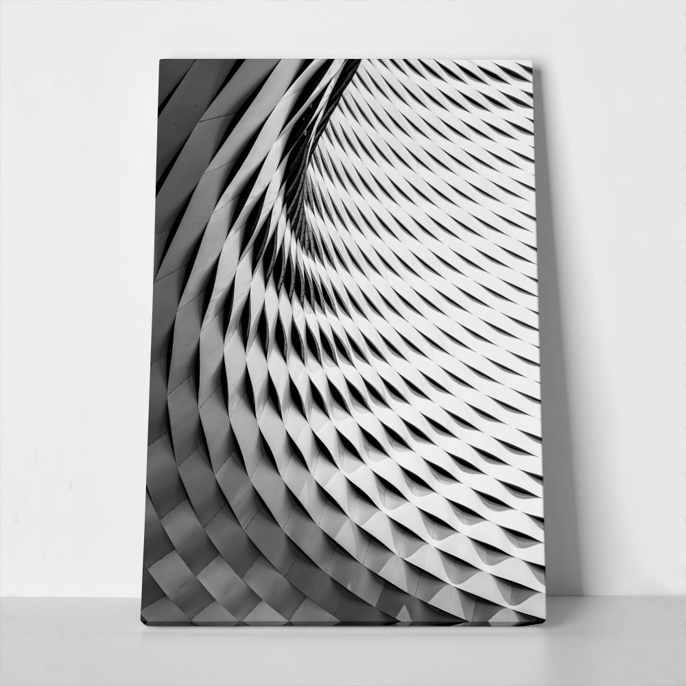 Πίνακας σε Καμβά BLACK AND WHITE ARCHITECTURAL INTERWOVEN PATTERN