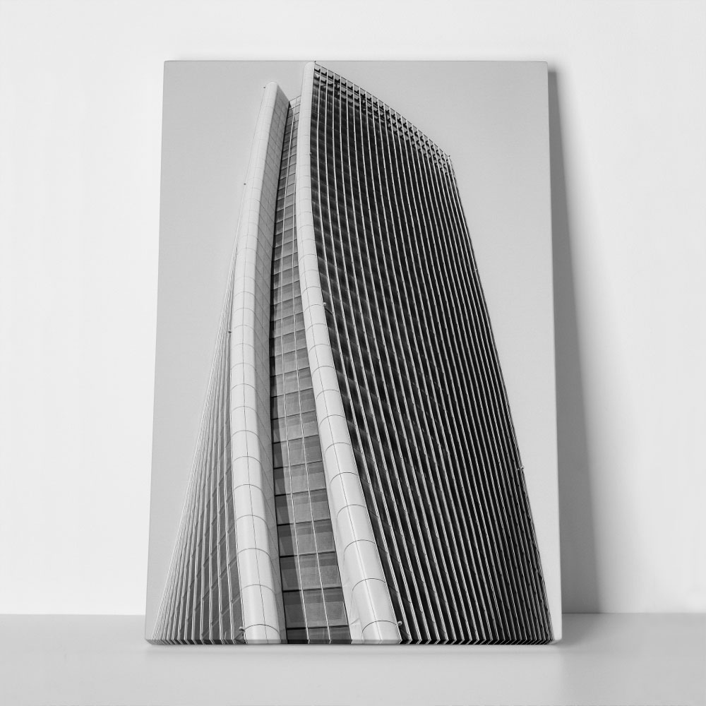 Πίνακας σε Καμβά BLACK AND WHITE ARCHITECTURAL MASSIVE TOWER 3
