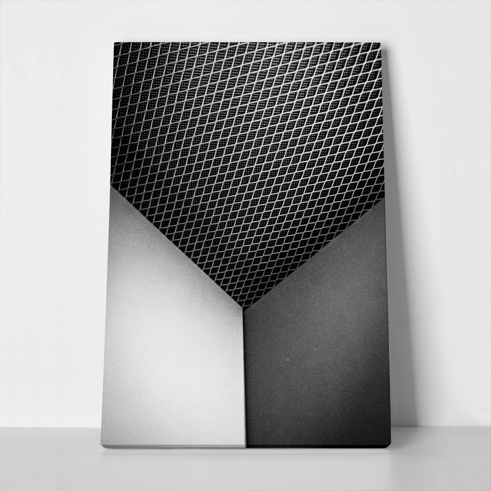 Πίνακας σε Καμβά BLACK AND WHITE ARCHITECTURAL MODERN GEOMETRIC PATTERN