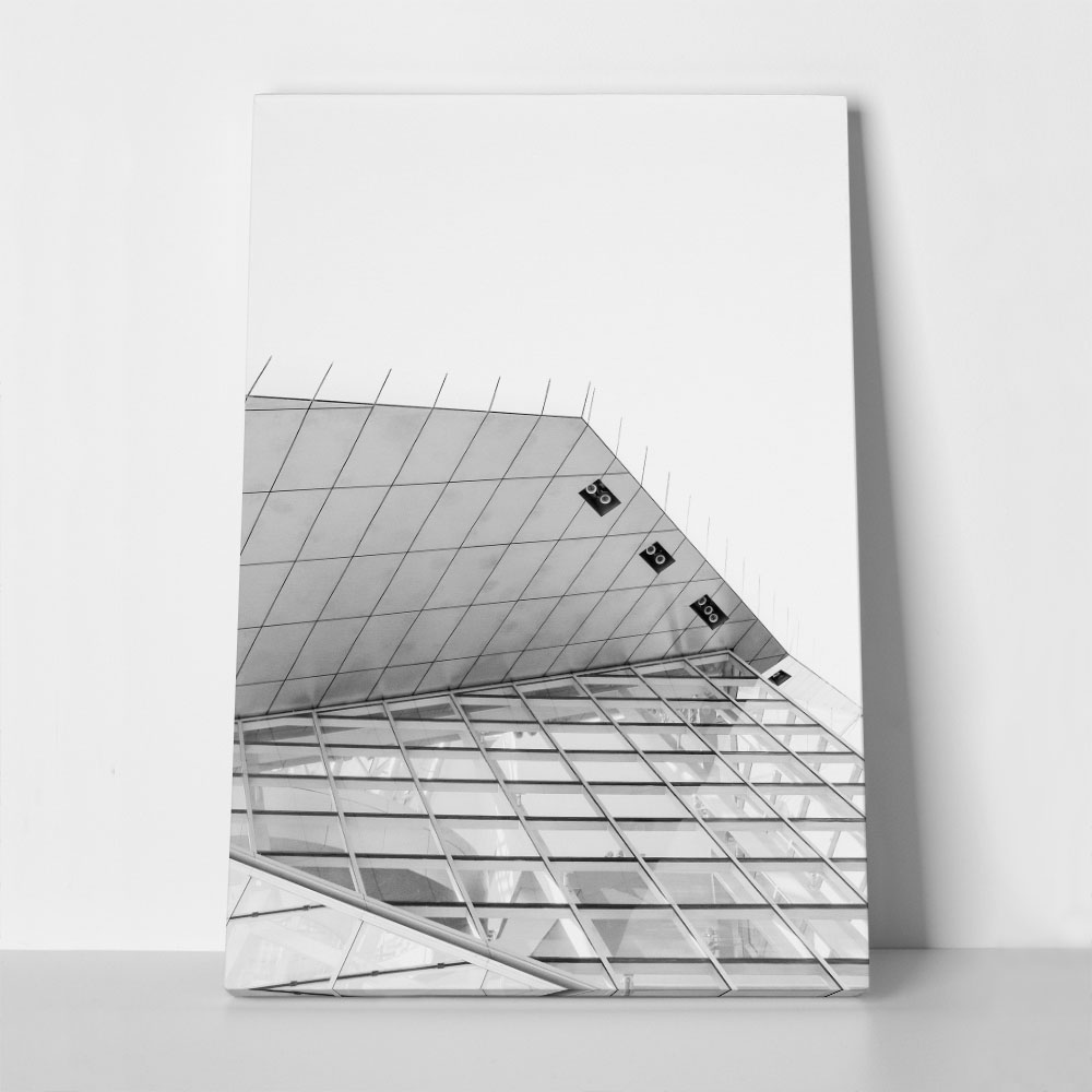 Πίνακας σε Καμβά BLACK AND WHITE ARCHITECTURAL SHARP ANGLES