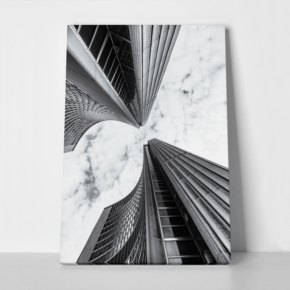Πίνακας σε Καμβά BLACK AND WHITE ARCHITECTURAL SKYSCRAPERS 10