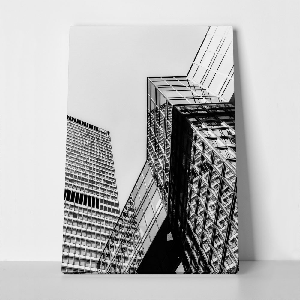 Πίνακας σε Καμβά BLACK AND WHITE ARCHITECTURAL SKYSCRAPERS 5