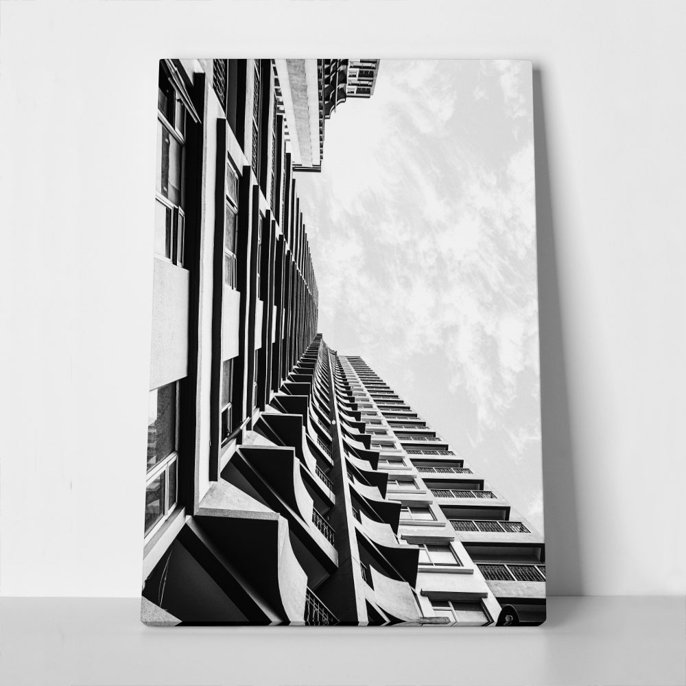 Πίνακας σε Καμβά BLACK AND WHITE ARCHITECTURAL STRUCTURAL LINES