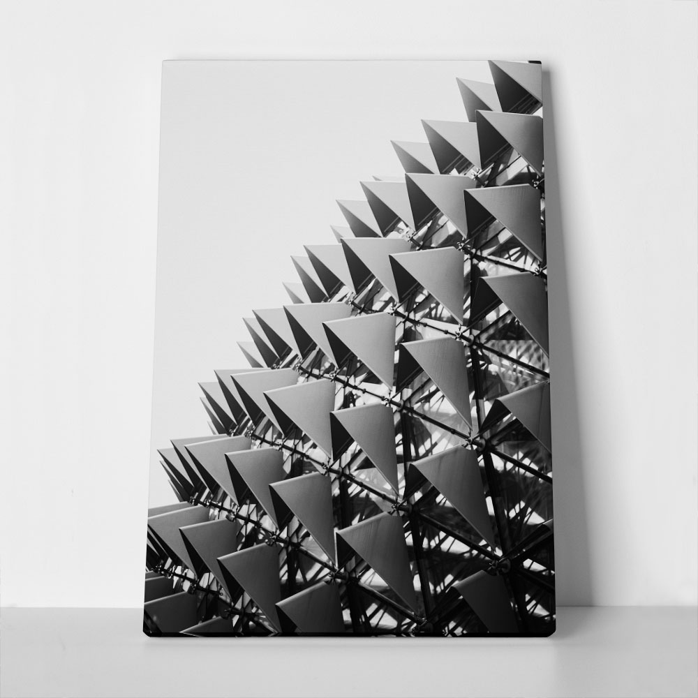 Πίνακας σε Καμβά BLACK AND WHITE ARCHITECTURAL TRIANGULAR SUNSHADES 2