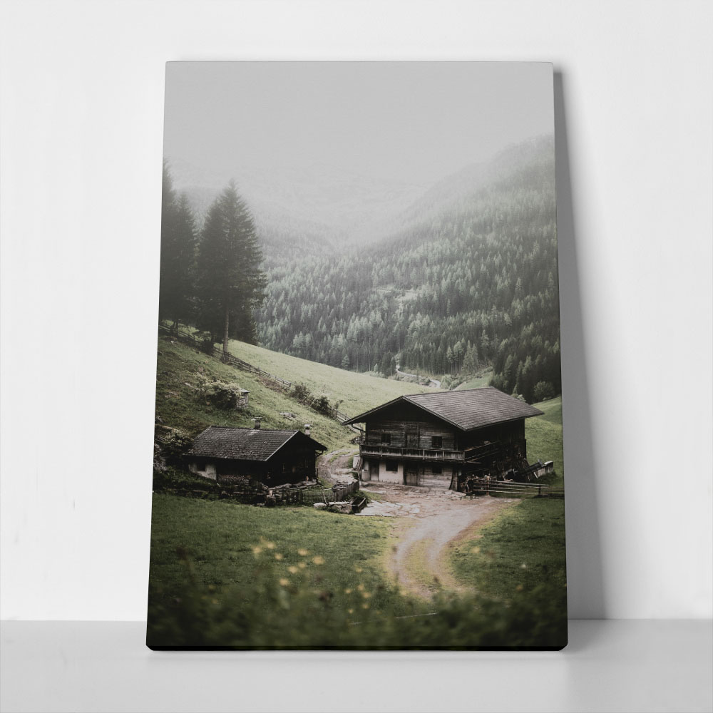 Πίνακας σε Καμβά RUSTIC FARMHOUSE MOUNTAIN FARM