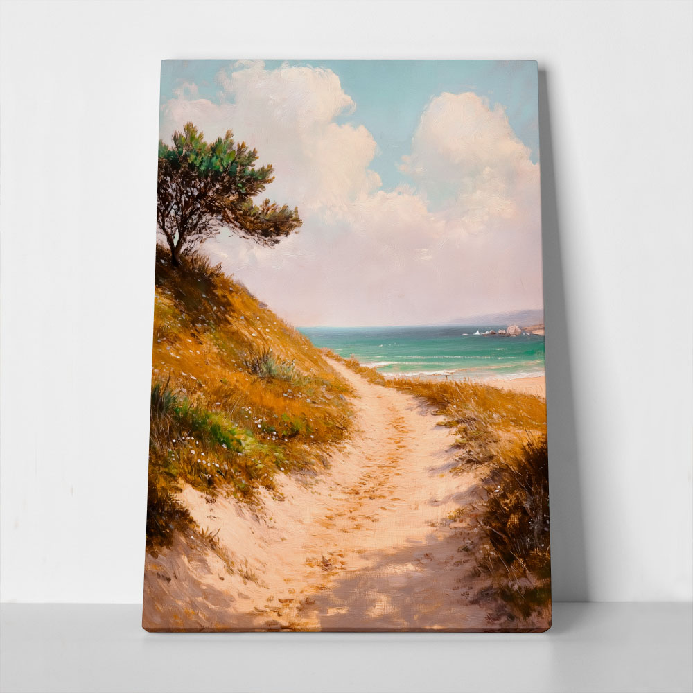 Πίνακας σε Καμβά VINTAGE PASTEL BEACH PATH 3