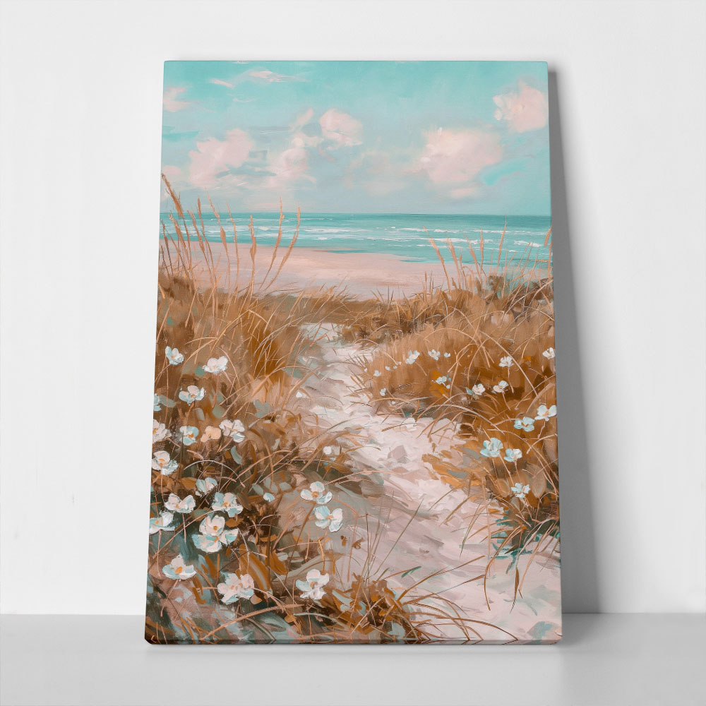 Πίνακας σε Καμβά VINTAGE PASTEL BEACH PATH 4