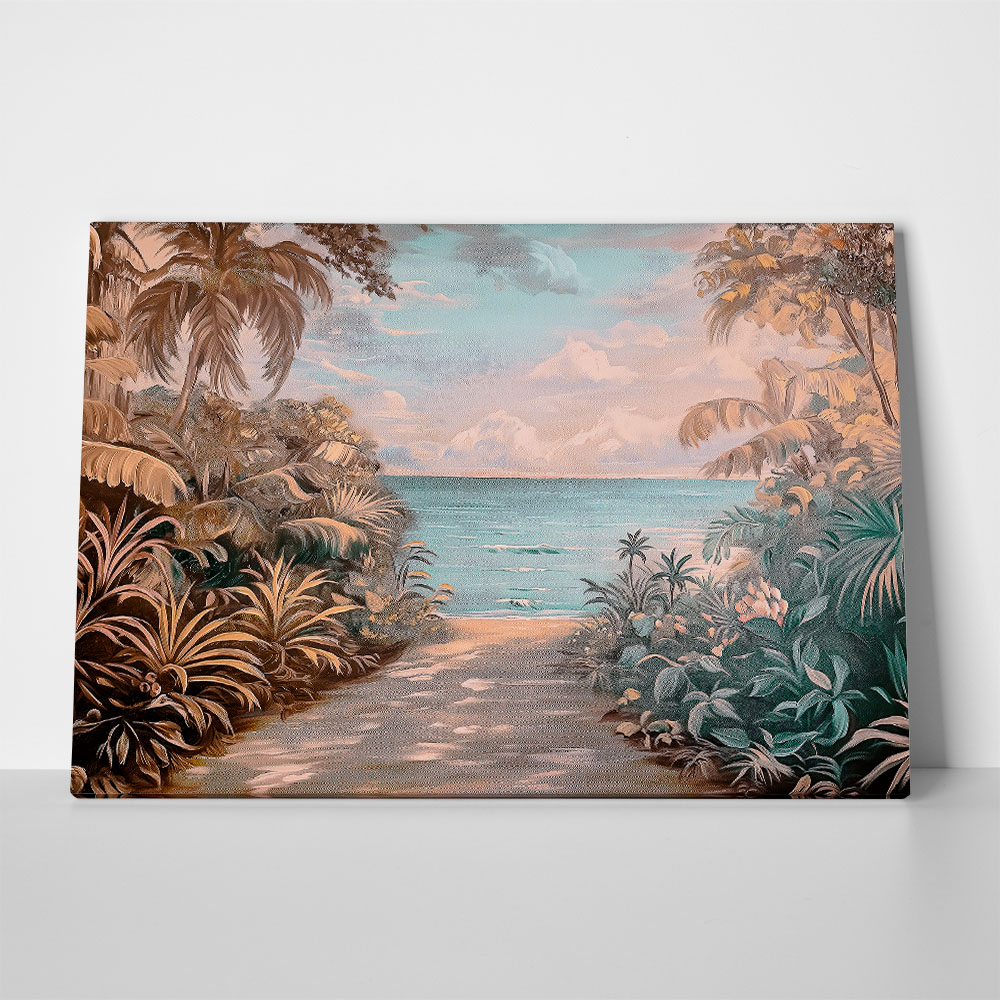 Πίνακας σε Καμβά VINTAGE PASTEL BEACH PATH 6