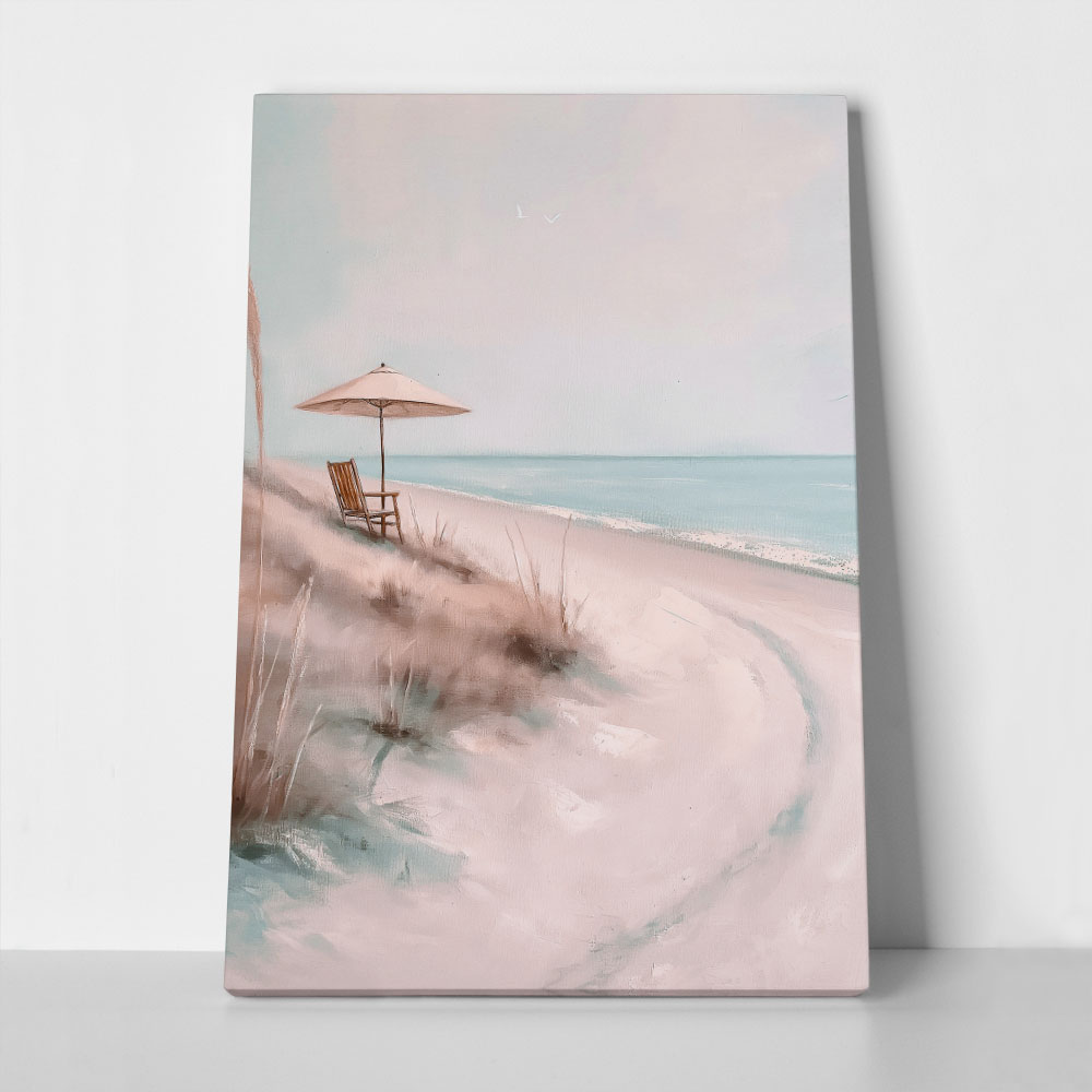 Πίνακας σε Καμβά VINTAGE PASTEL BEACH PATH