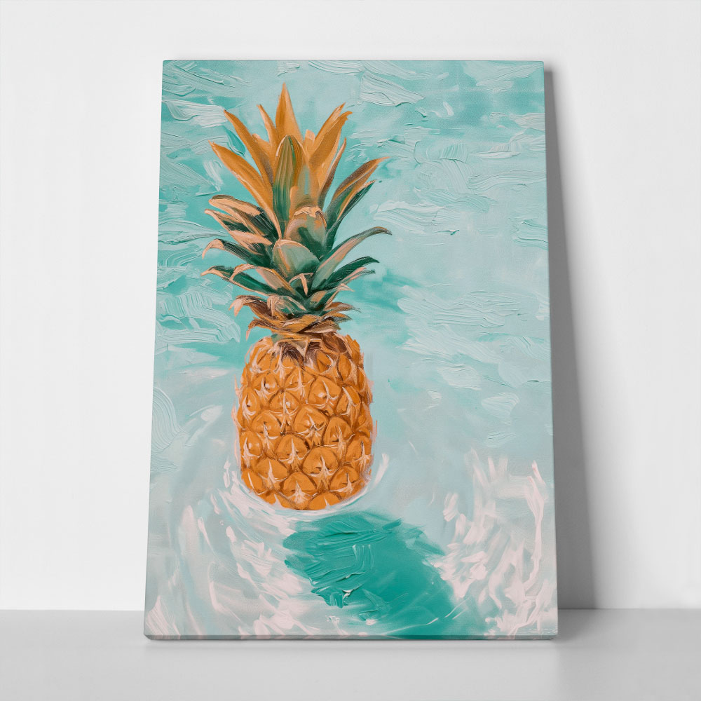 Πίνακας σε Καμβά VINTAGE PASTEL BEACH PINEAPPLE 3