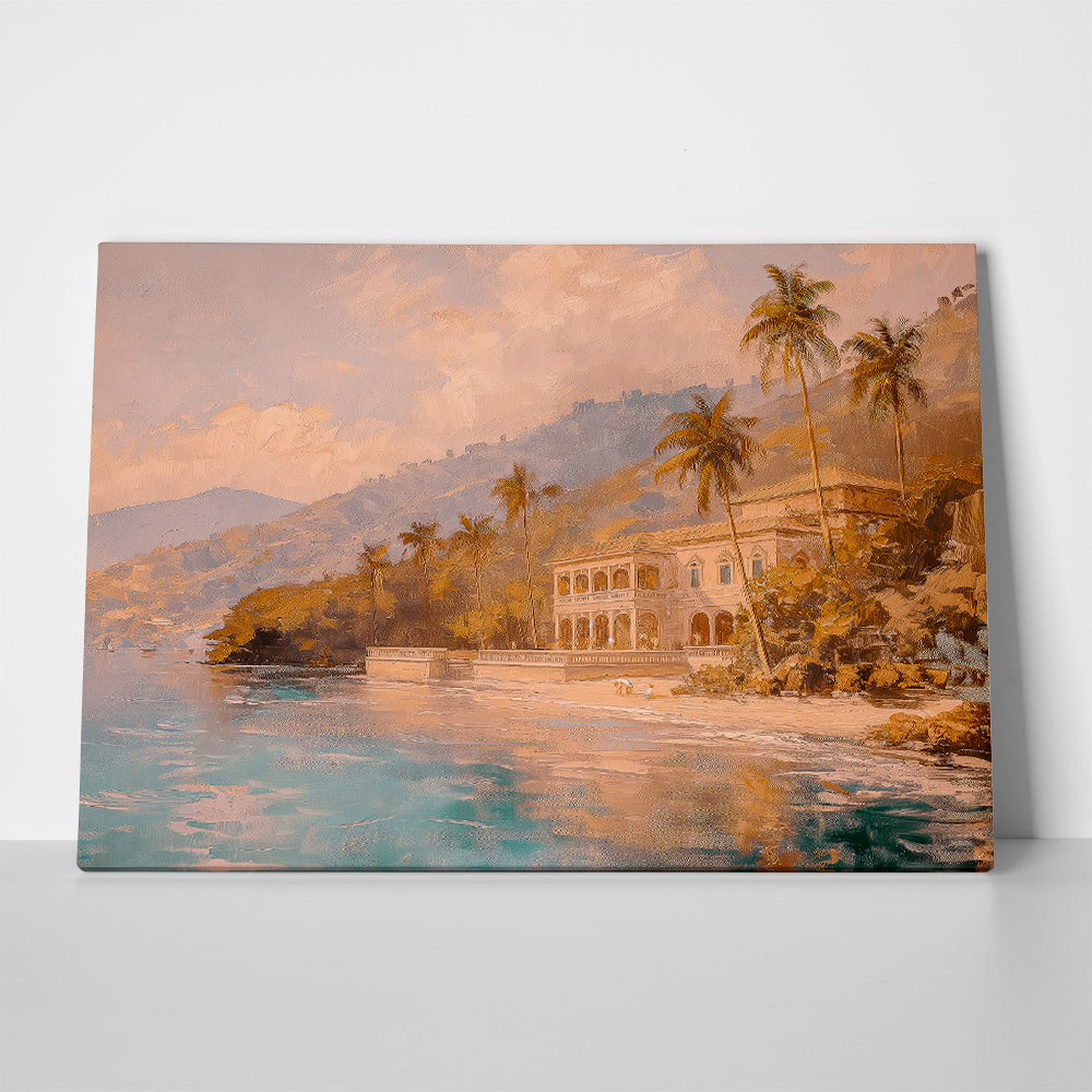 Πίνακας σε Καμβά VINTAGE PASTEL BEACH RESORT 3