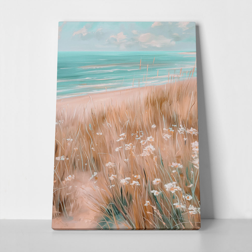 Πίνακας σε Καμβά VINTAGE PASTEL BEACH VIEW 6