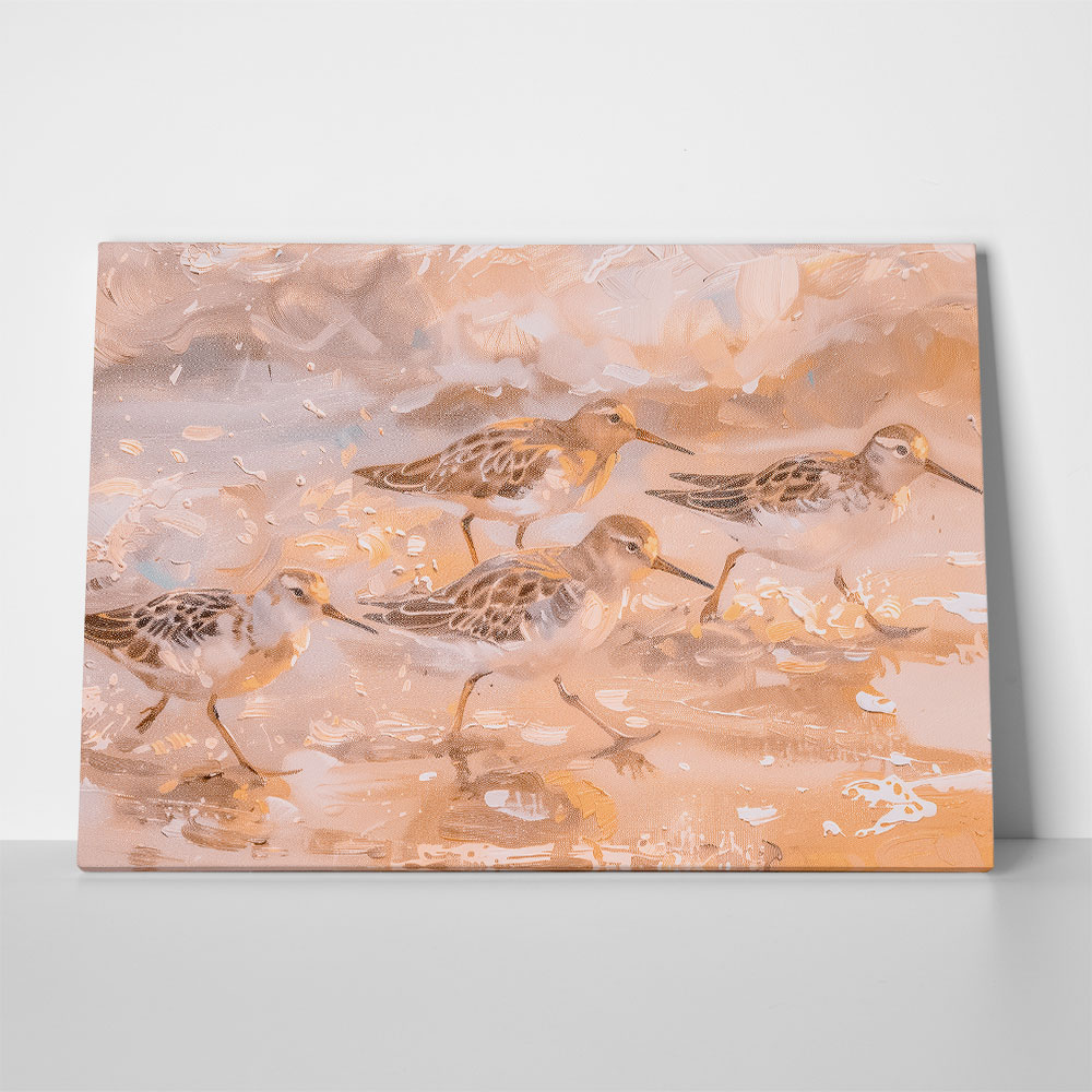Πίνακας σε Καμβά VINTAGE PASTEL BIRDS