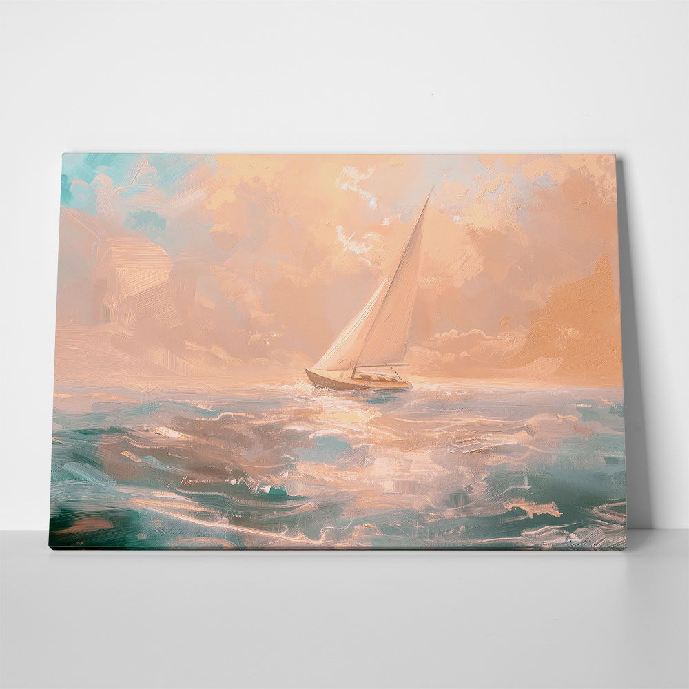 Πίνακας σε Καμβά VINTAGE PASTEL BOAT 10