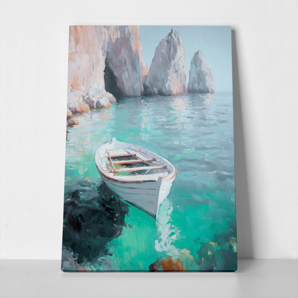 Πίνακας σε Καμβά VINTAGE PASTEL BOAT 3