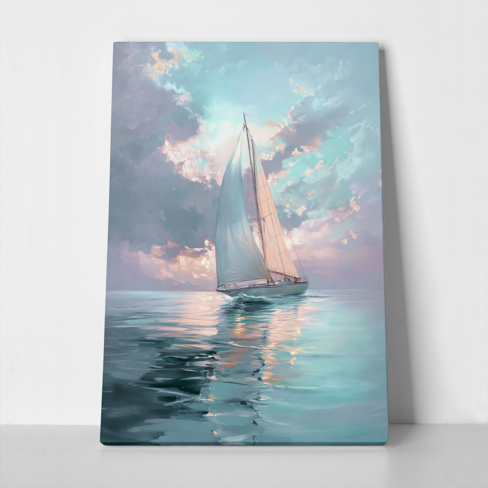 Πίνακας σε Καμβά VINTAGE PASTEL BOAT 4