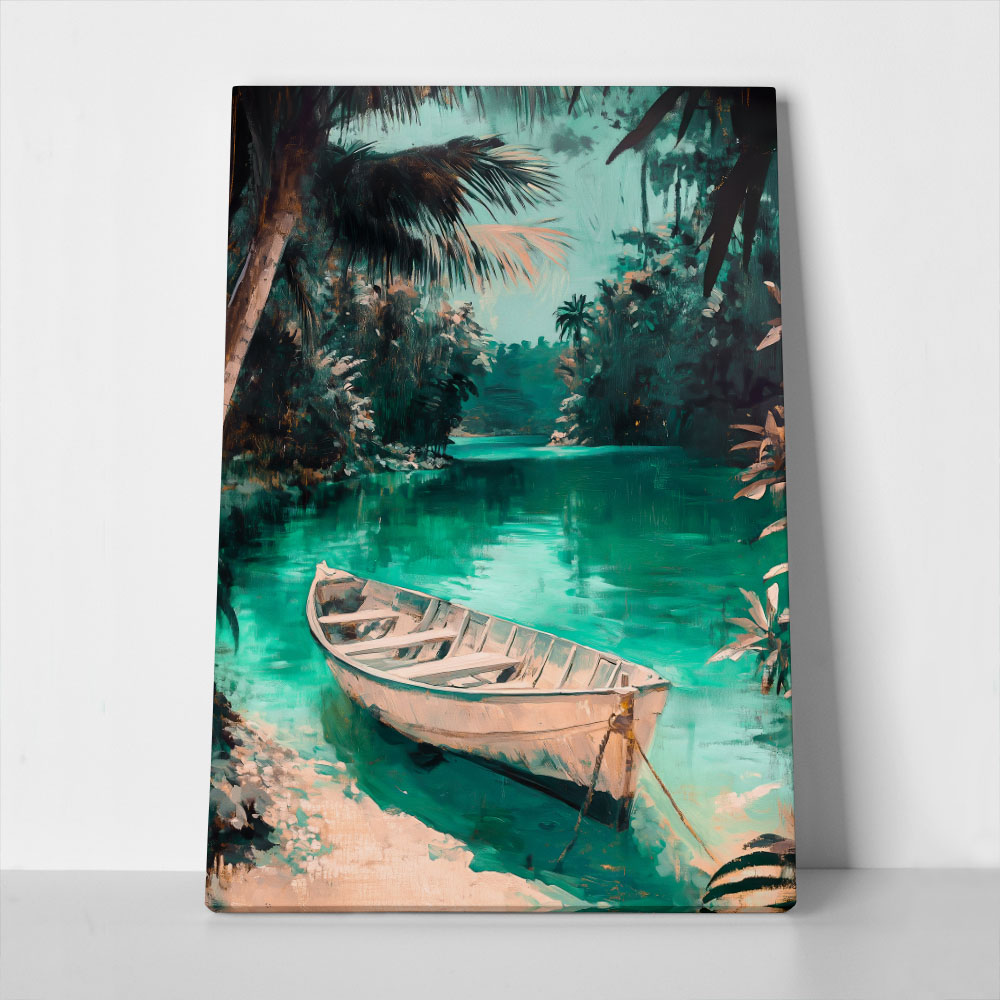 Πίνακας σε Καμβά VINTAGE PASTEL BOAT 6