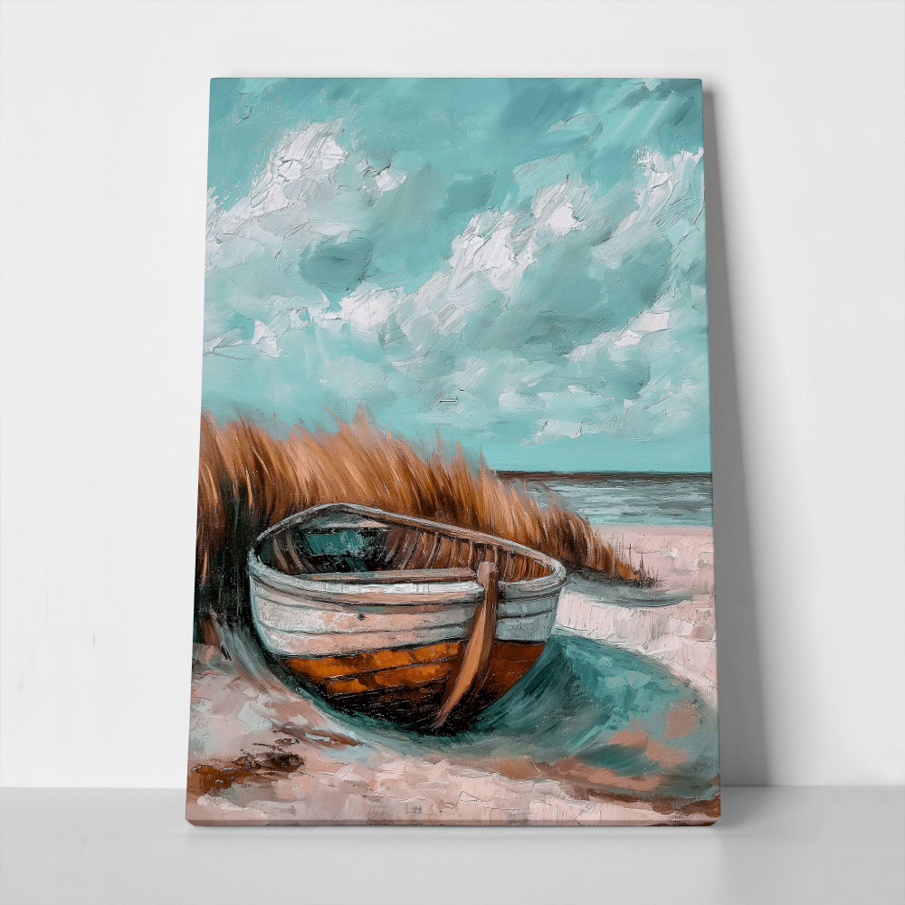 Πίνακας σε Καμβά VINTAGE PASTEL BOAT 9