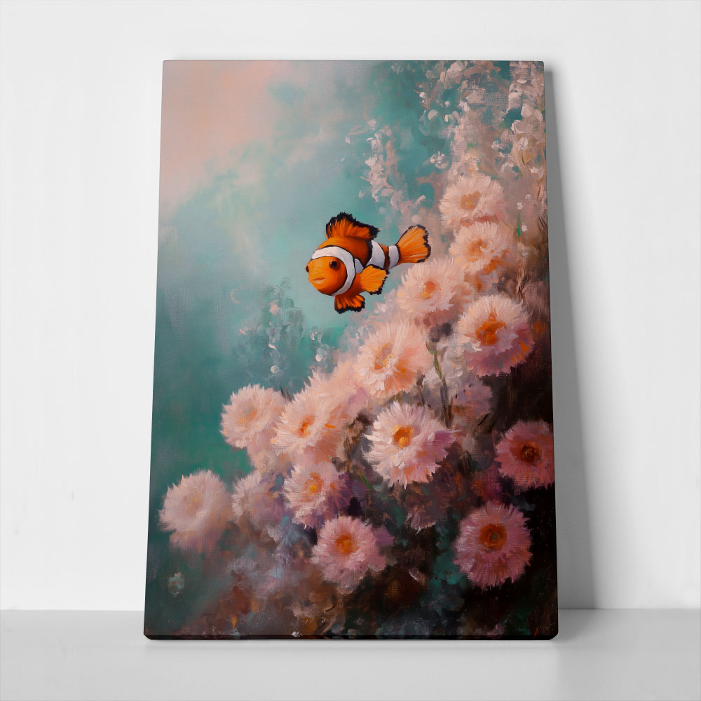 Πίνακας σε Καμβά VINTAGE PASTEL CLOWN FISH