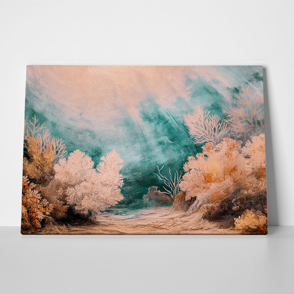 Πίνακας σε Καμβά VINTAGE PASTEL CORAL REEF 5