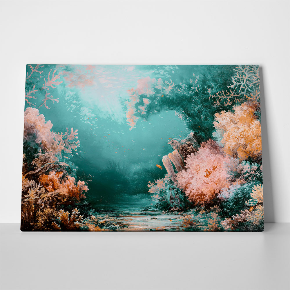 Πίνακας σε Καμβά VINTAGE PASTEL CORAL REEF 6