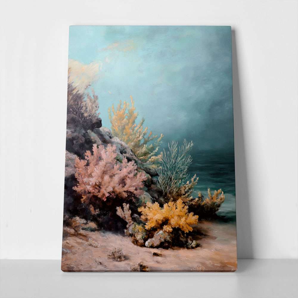 Πίνακας σε Καμβά VINTAGE PASTEL CORAL REEF