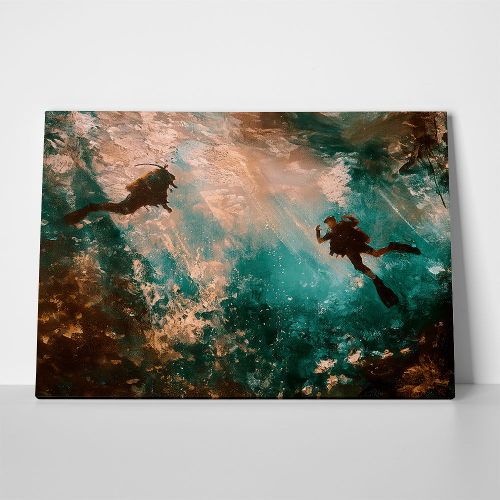 Πίνακας σε Καμβά VINTAGE PASTEL DIVERS 3