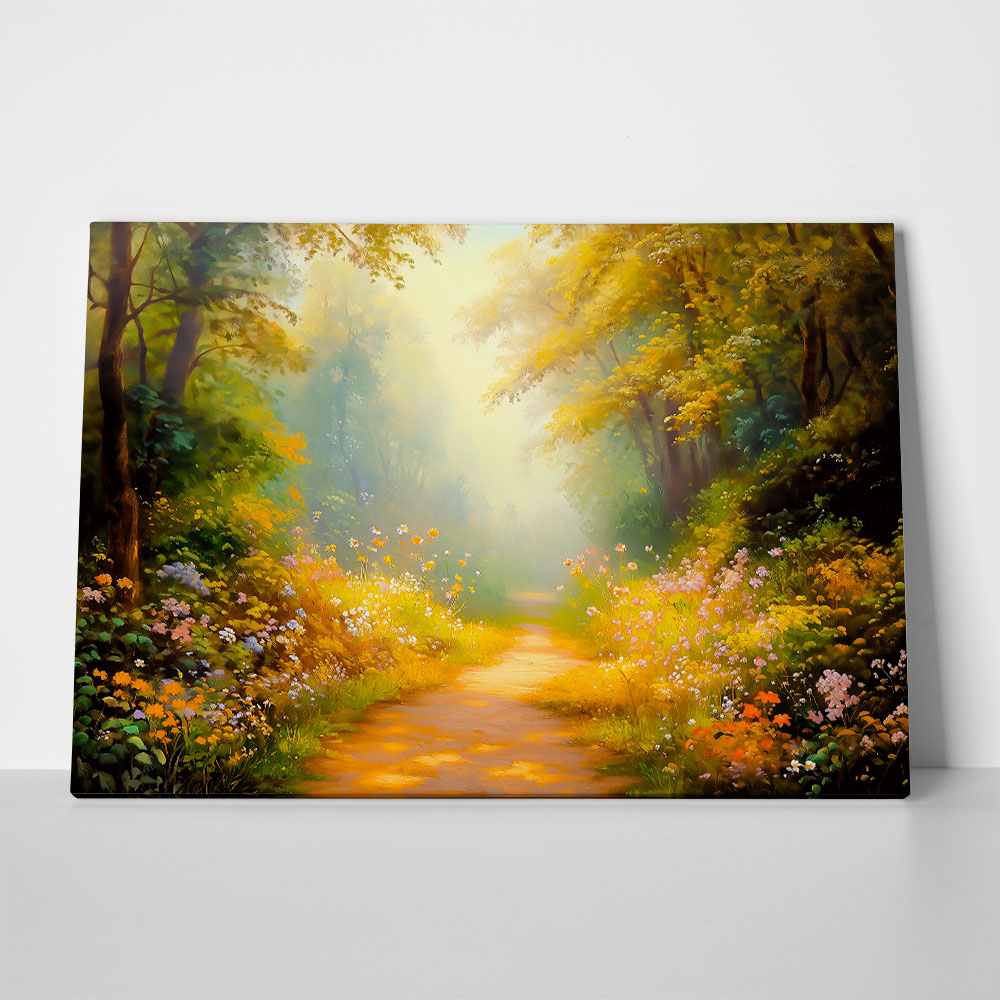 Πίνακας σε Καμβά VINTAGE PASTEL FOREST PATH 3