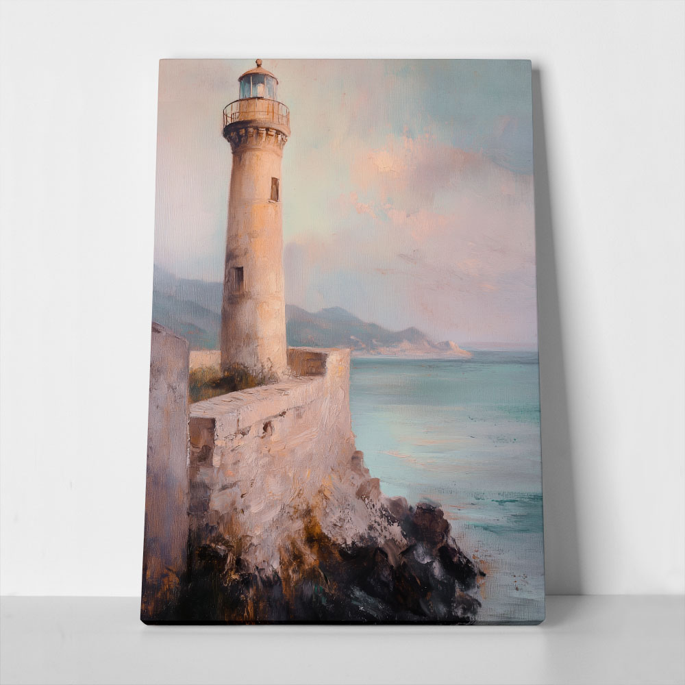 Πίνακας σε Καμβά VINTAGE PASTEL LIGHTHOUSE 2