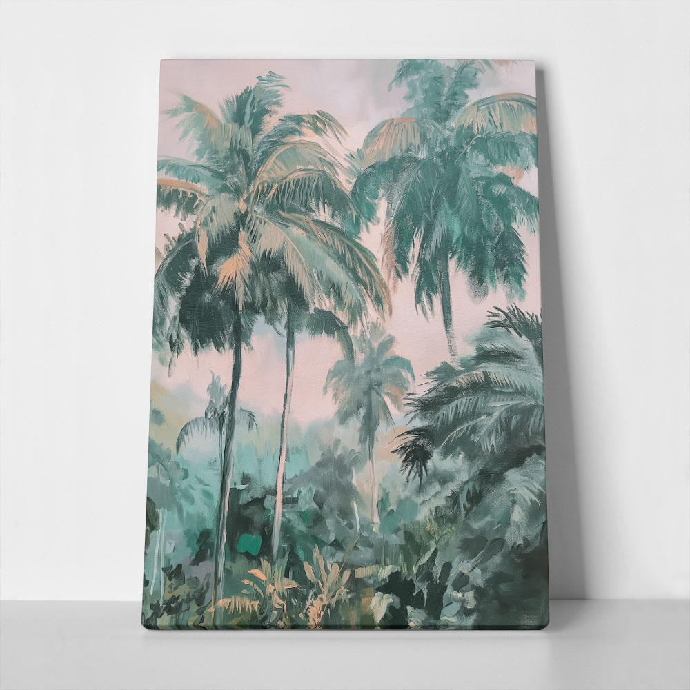 Πίνακας σε Καμβά VINTAGE PASTEL PALM TREES 2