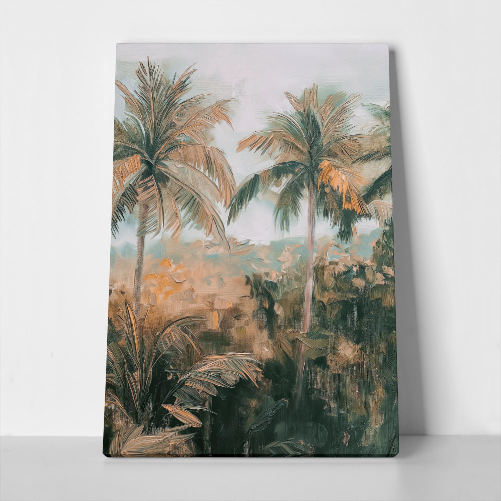 Πίνακας σε Καμβά VINTAGE PASTEL PALM TREES 4