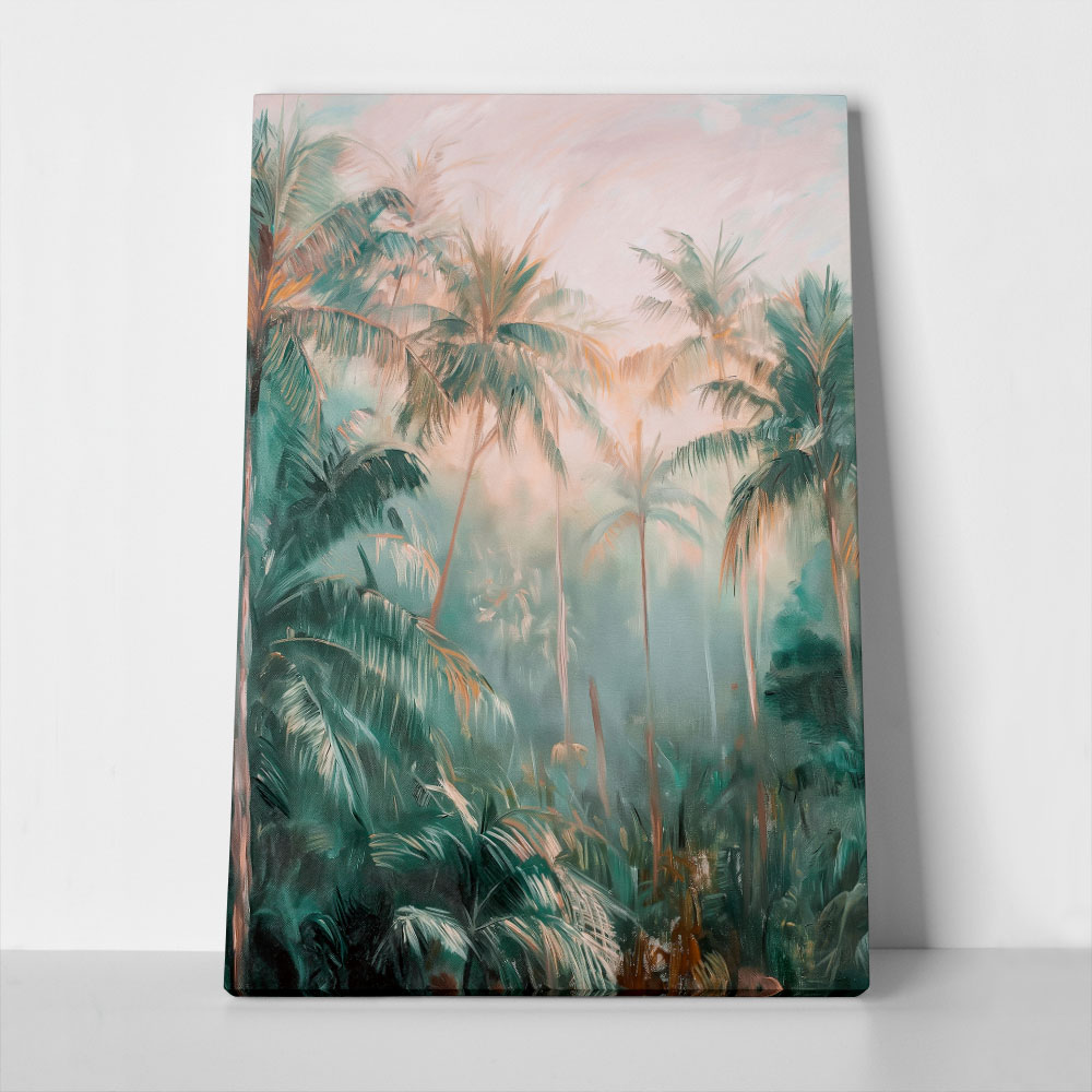 Πίνακας σε Καμβά VINTAGE PASTEL PALM TREES