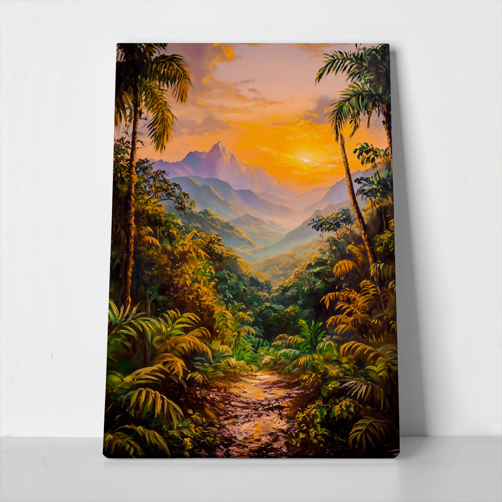 Πίνακας σε Καμβά VINTAGE PASTEL RAINFOREST