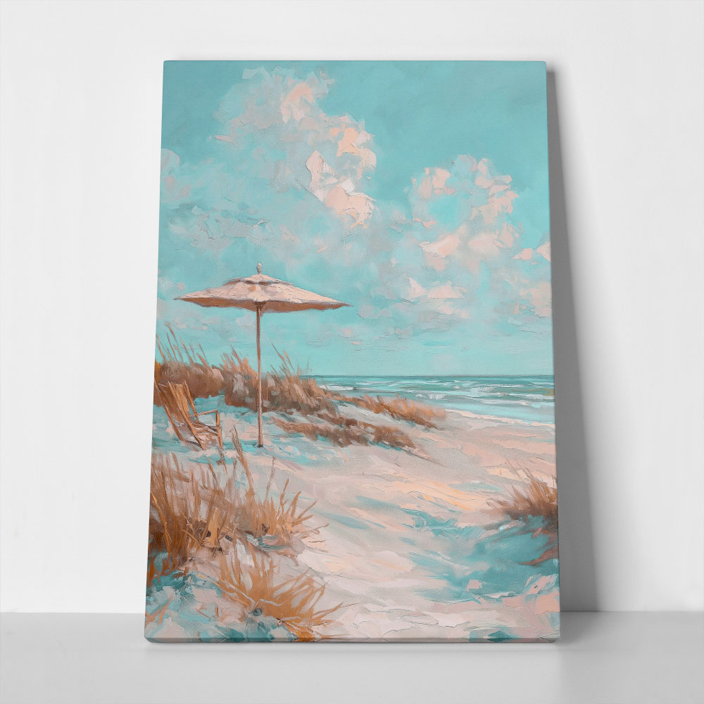 Πίνακας σε Καμβά VINTAGE PASTEL UMBRELLA 4