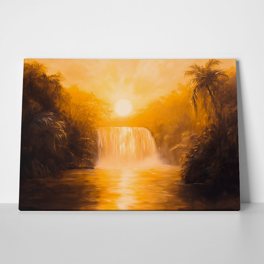 Πίνακας σε Καμβά VINTAGE PASTEL WATERFALL 6