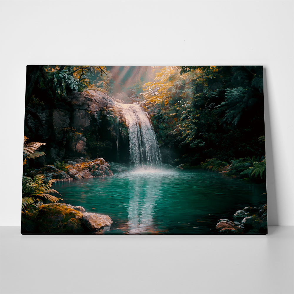 Πίνακας σε Καμβά VINTAGE PASTEL WATERFALL 7