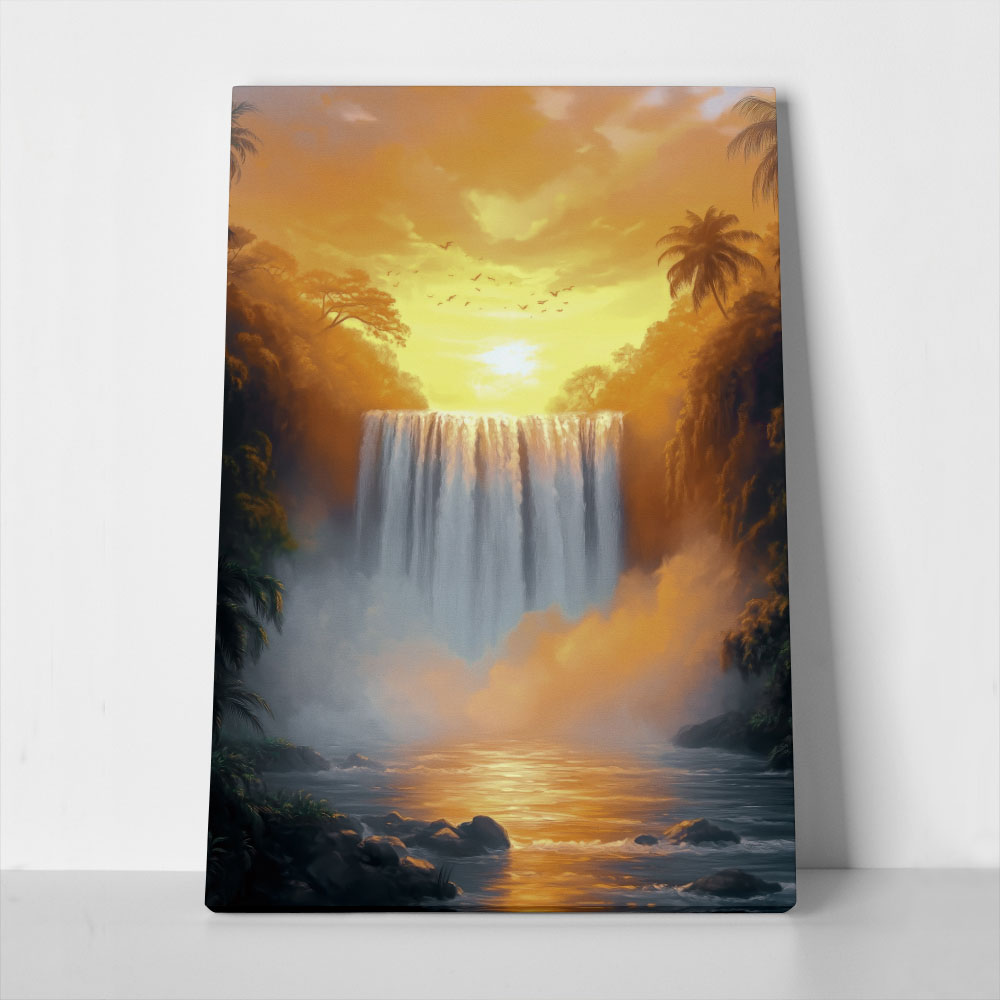Πίνακας σε Καμβά VINTAGE PASTEL WATERFALL