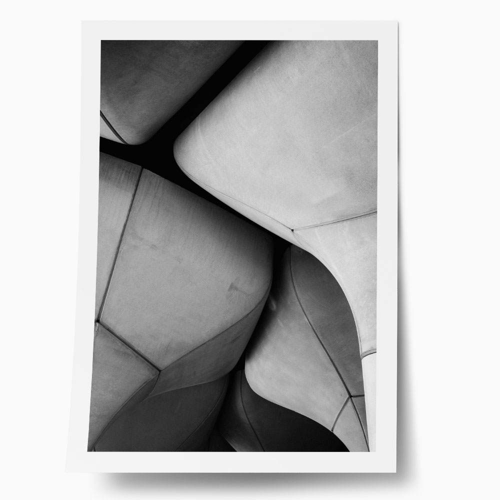 Poster BLACK AND WHITE ARCHITECTURAL CONCRETE TULIP