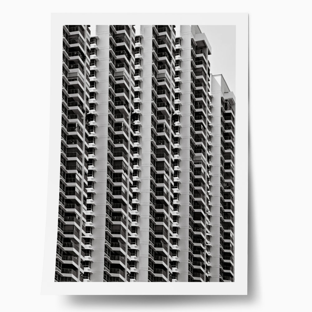 Poster BLACK AND WHITE ARCHITECTURAL GEOMETRIC APARTMENTS 3