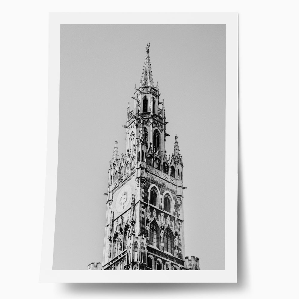 Poster BLACK AND WHITE ARCHITECTURAL GOTHIC TOWER