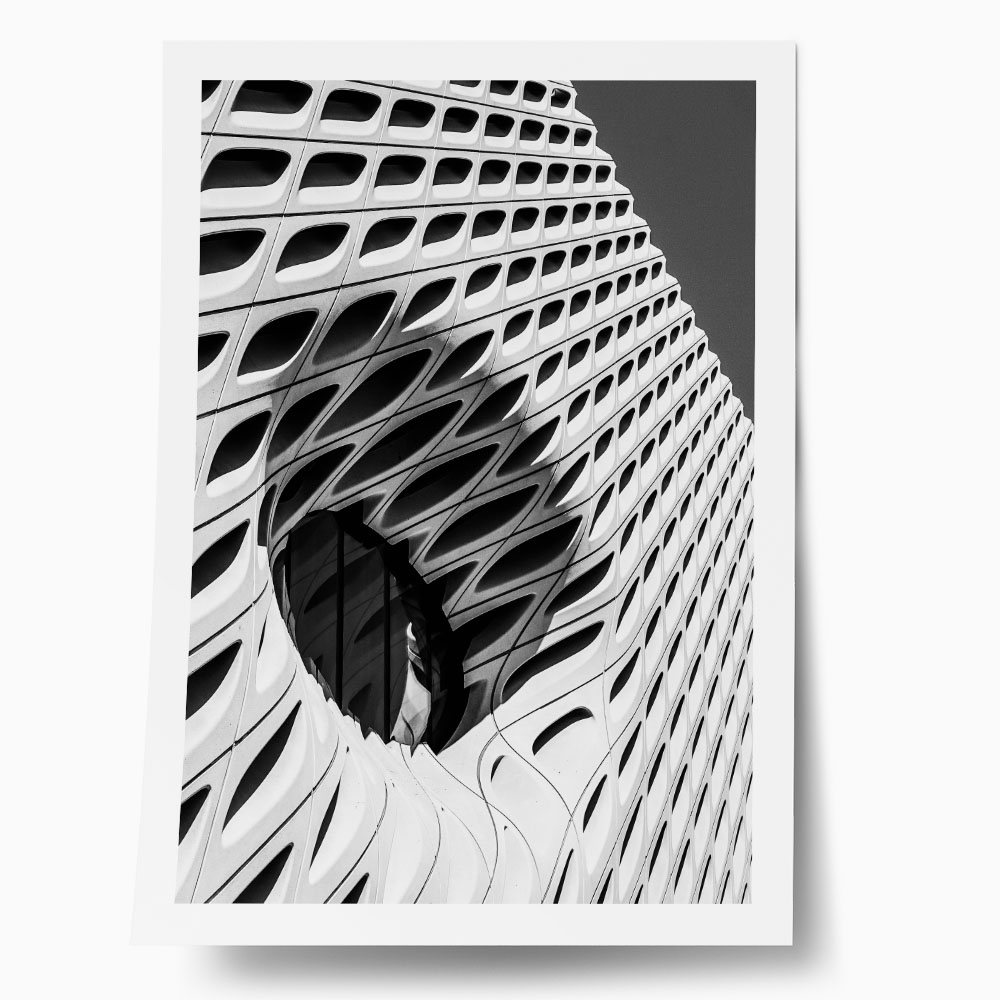 Poster BLACK AND WHITE ARCHITECTURAL HONEYCOMB STRUCTURE