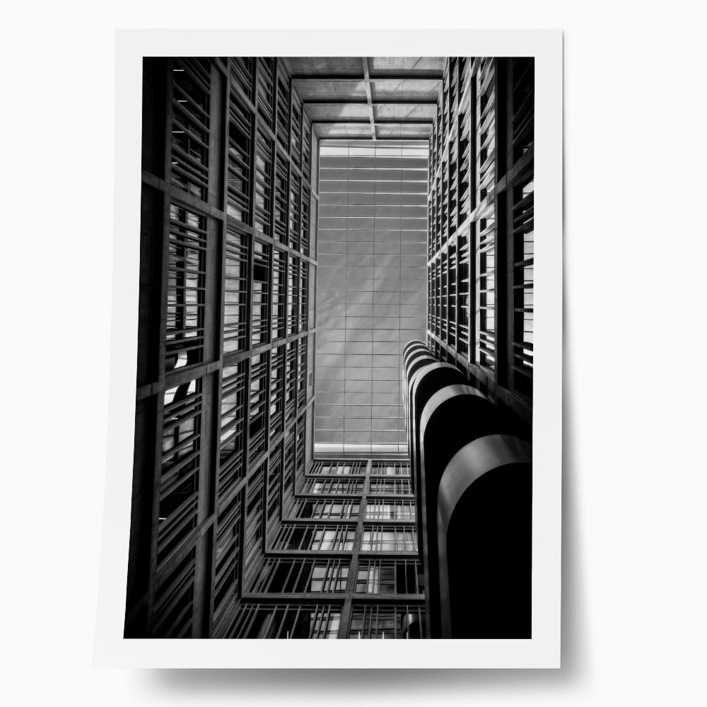 Poster BLACK AND WHITE ARCHITECTURAL INTERIOR PERSPECTIVE