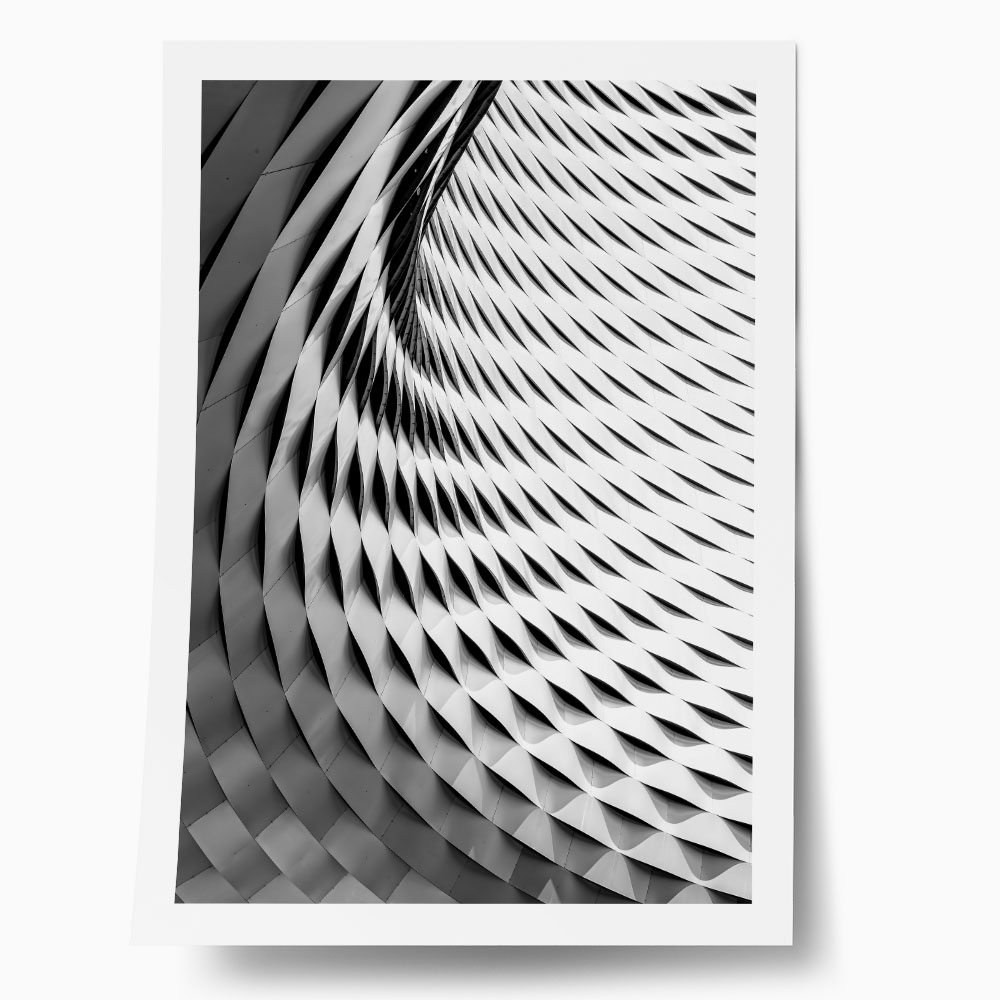 Poster BLACK AND WHITE ARCHITECTURAL INTERWOVEN PATTERN